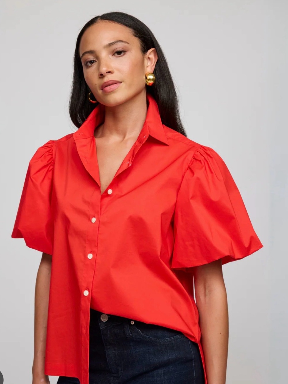 Hinson Wu Angelina puff sleeve button down